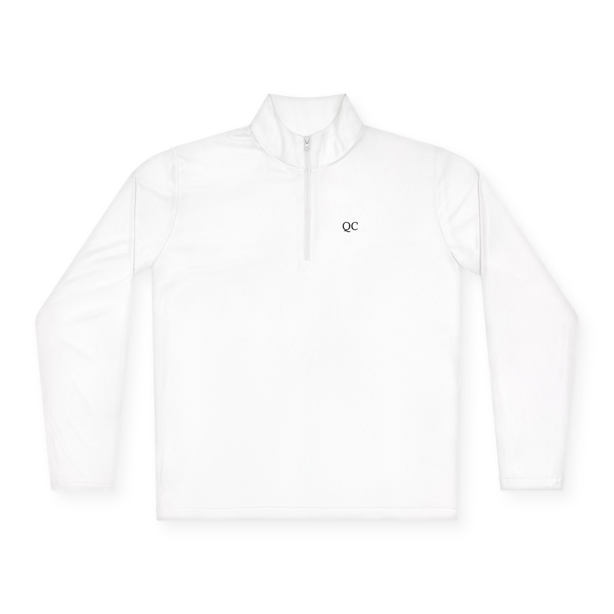 Quarter-Zip Pullover — Minimal "QC" Embroidered Casual Pullover