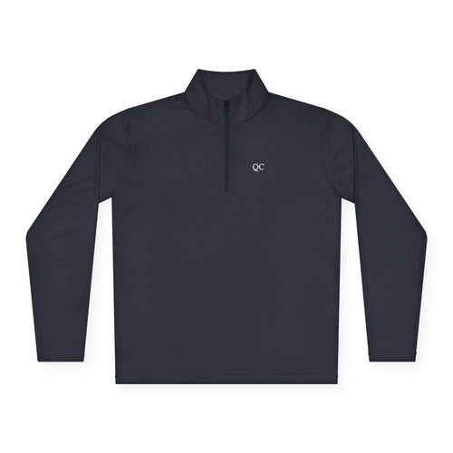 Quarter-Zip Pullover — Minimal "QC" Embroidered Casual Pullover