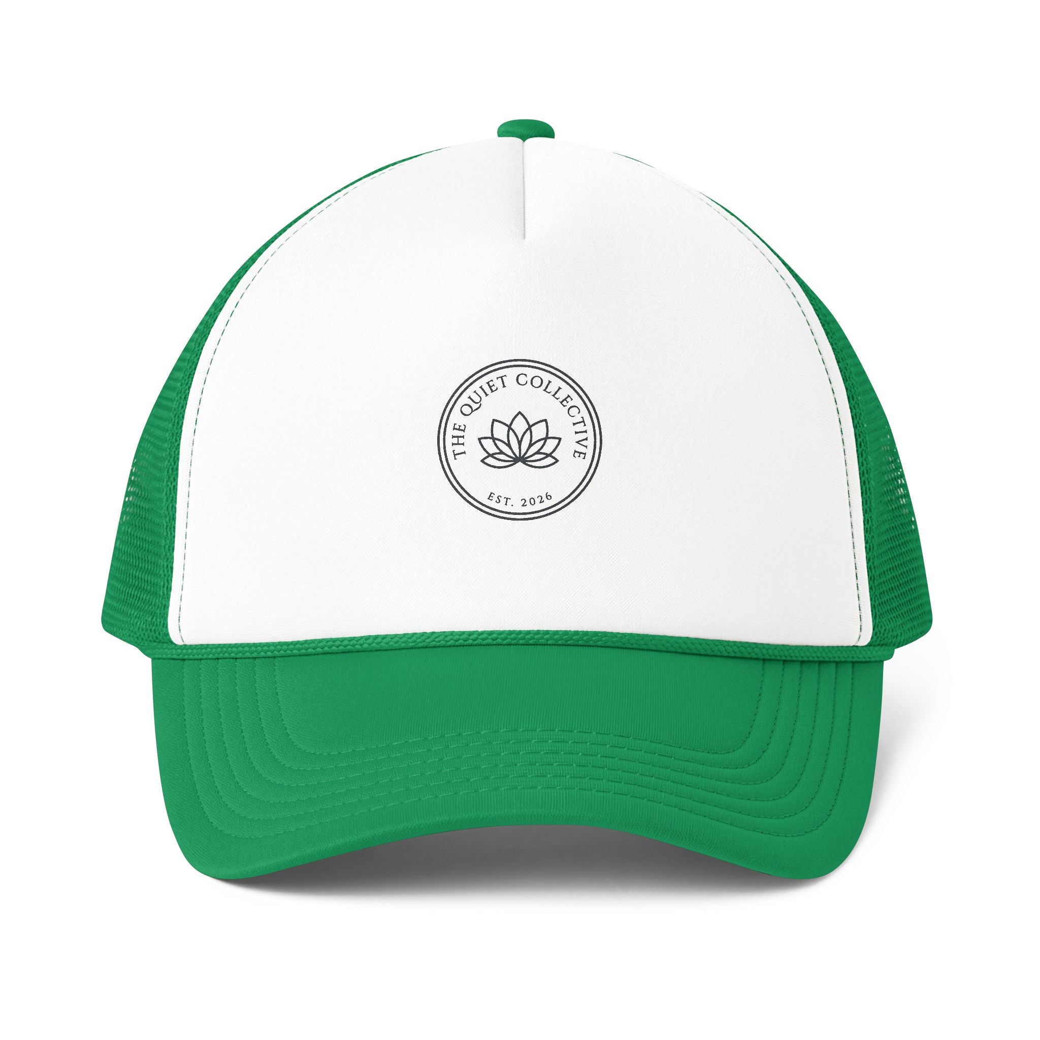 Trucker Cap — Minimal Lotus Logo Foam Mesh-Back Hat