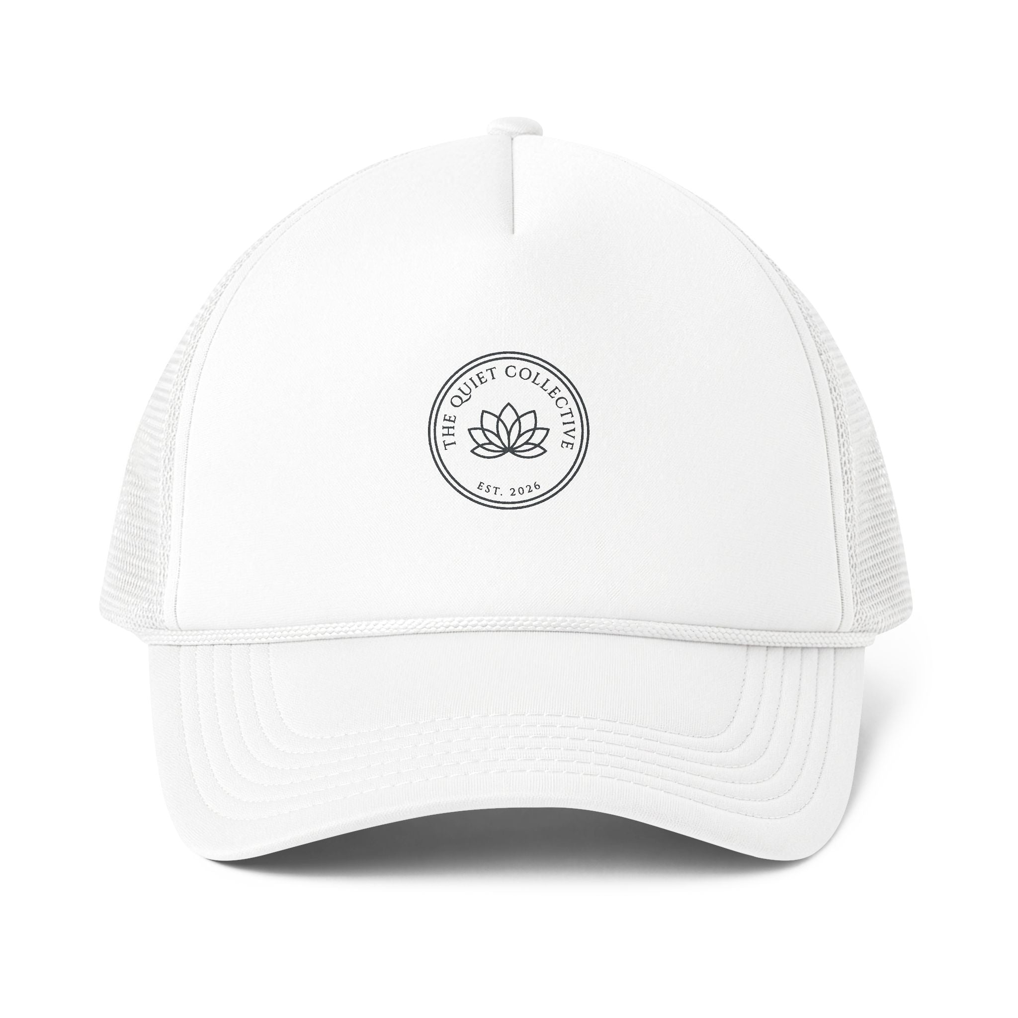 Trucker Cap — Minimal Lotus Logo Foam Mesh-Back Hat