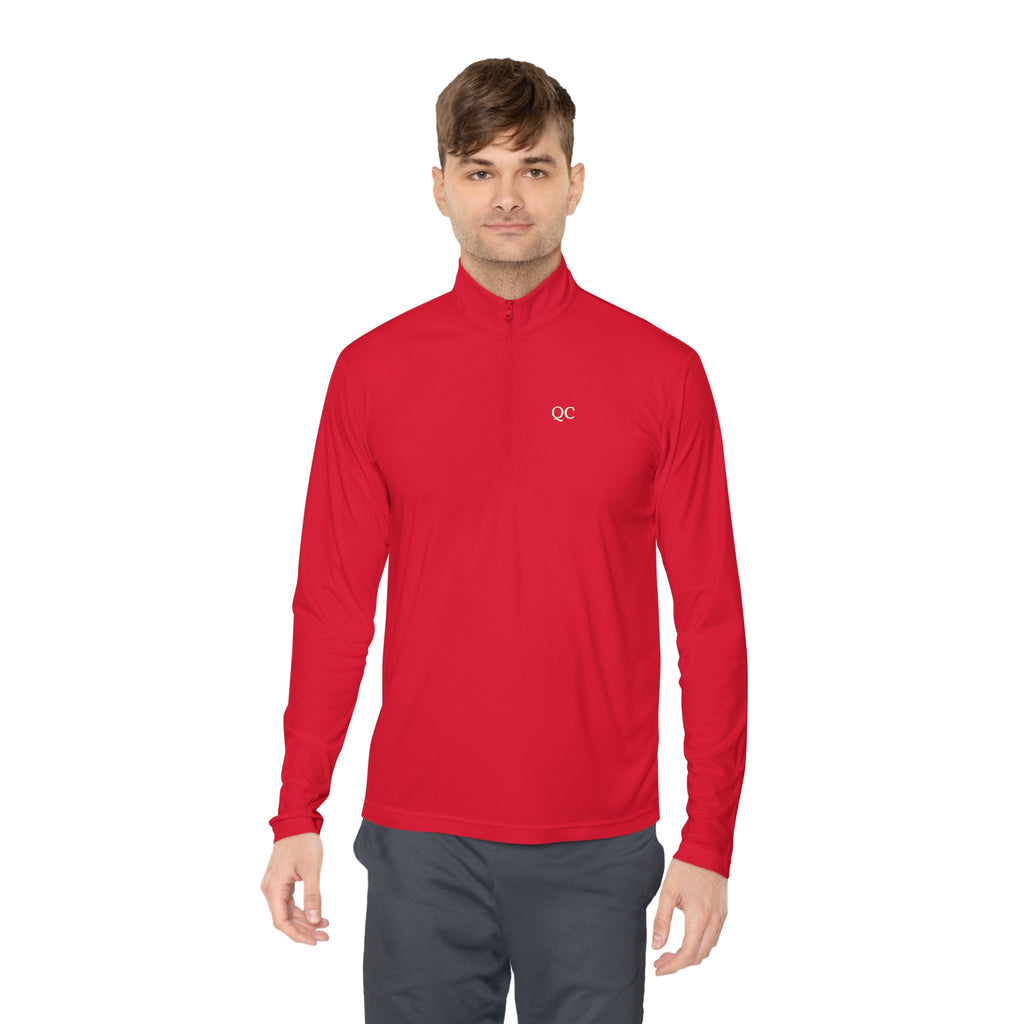 Quarter-Zip Pullover — Minimal "QC" Embroidered Casual Pullover