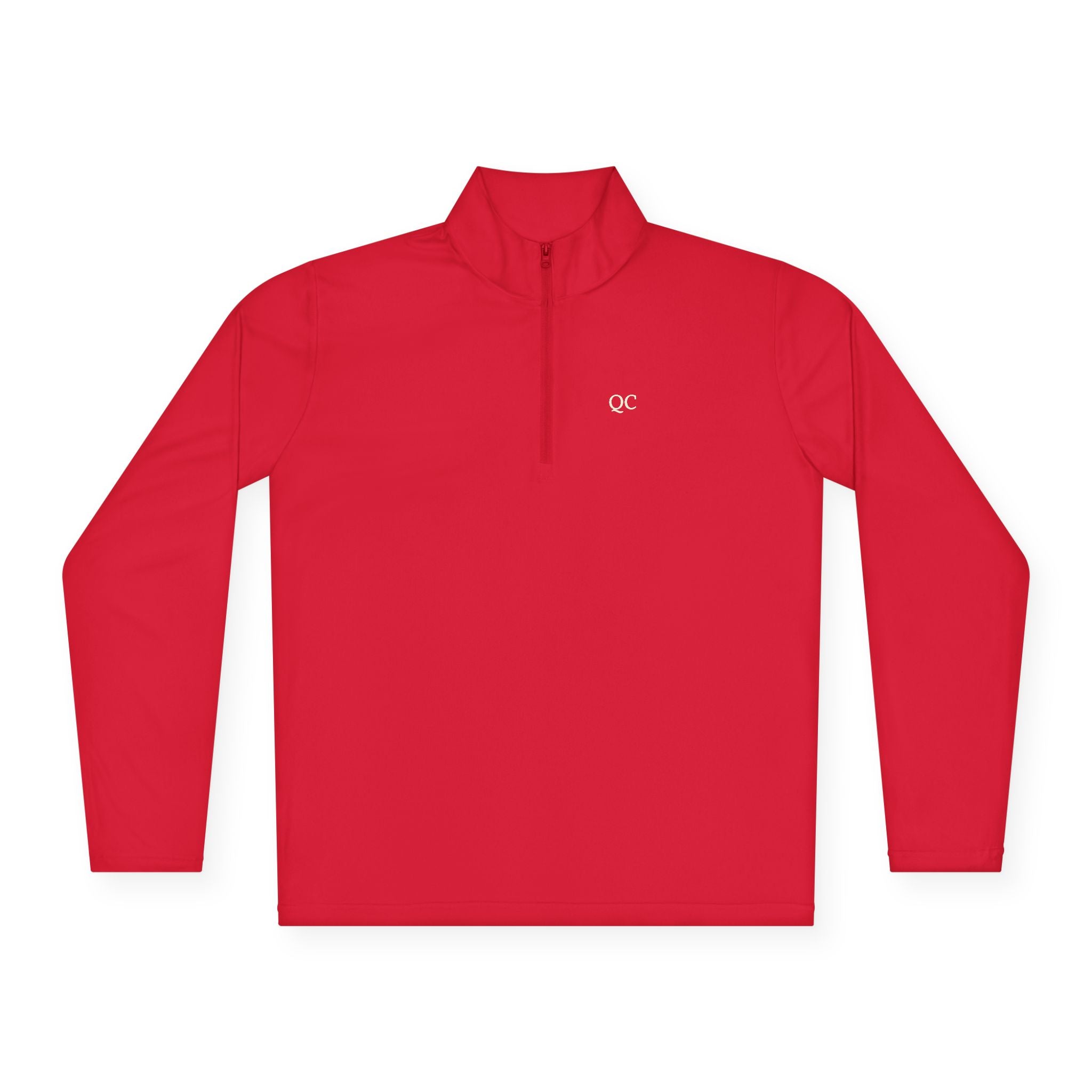 Quarter-Zip Pullover — Minimal "QC" Embroidered Casual Pullover