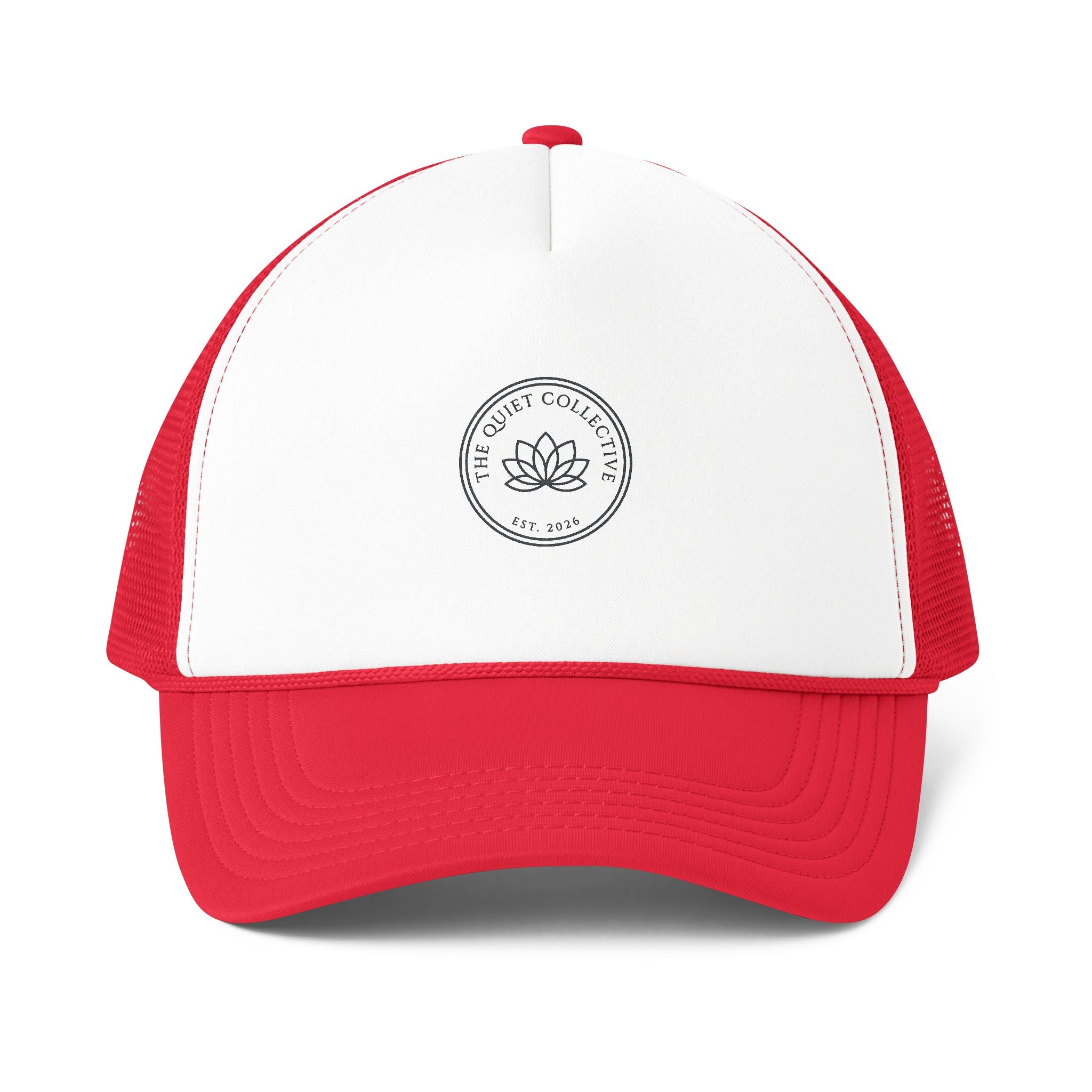 Trucker Cap — Minimal Lotus Logo Foam Mesh-Back Hat