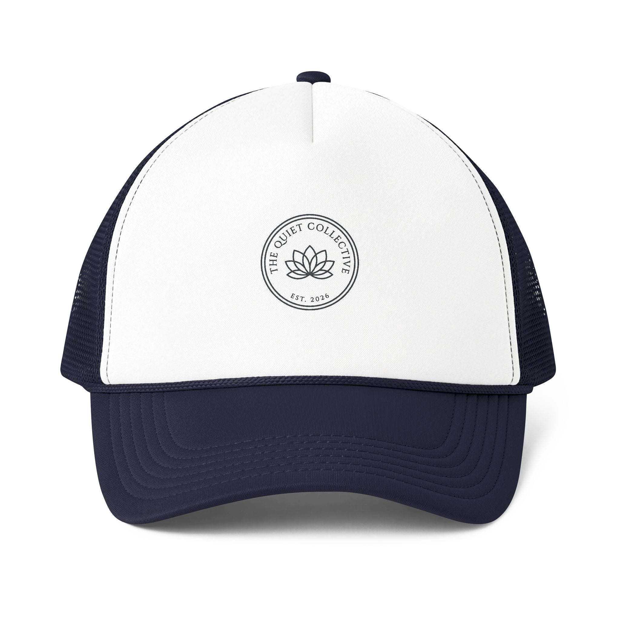 Trucker Cap — Minimal Lotus Logo Foam Mesh-Back Hat