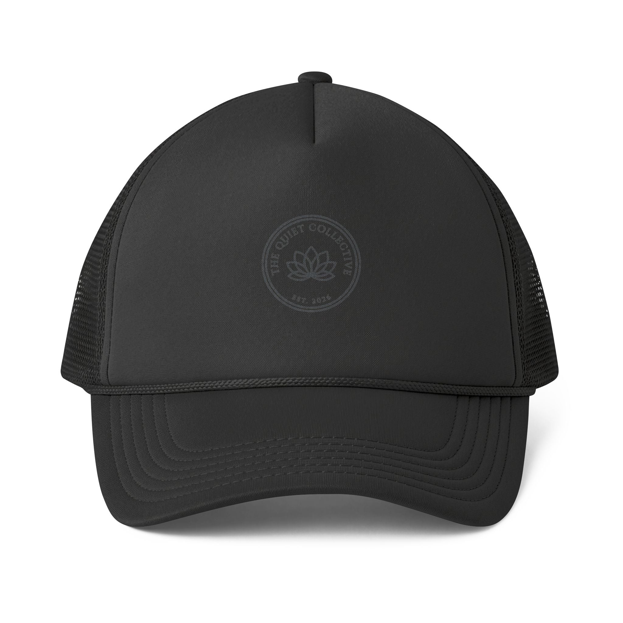 Trucker Cap — Minimal Lotus Logo Foam Mesh-Back Hat