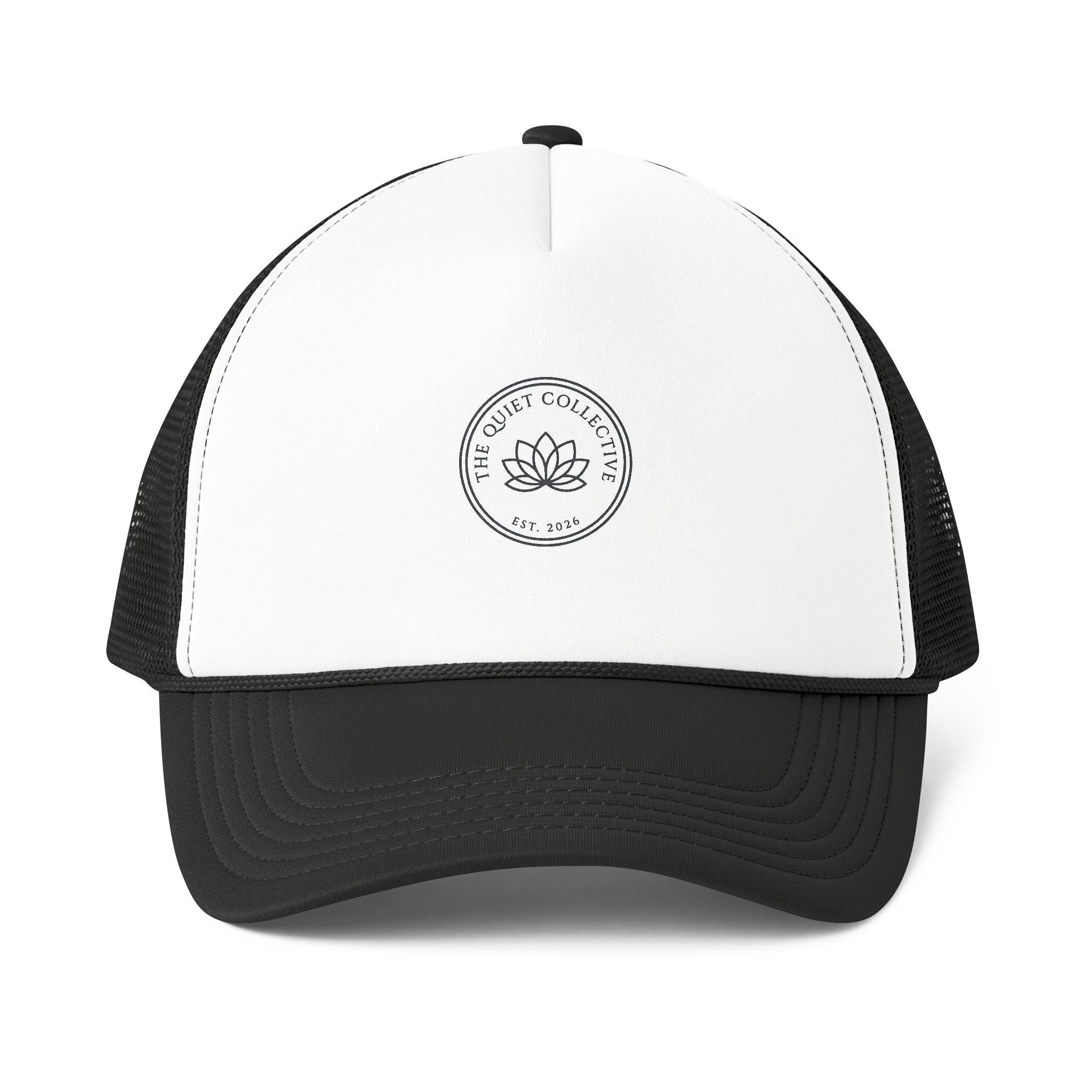 Trucker Cap — Minimal Lotus Logo Foam Mesh-Back Hat