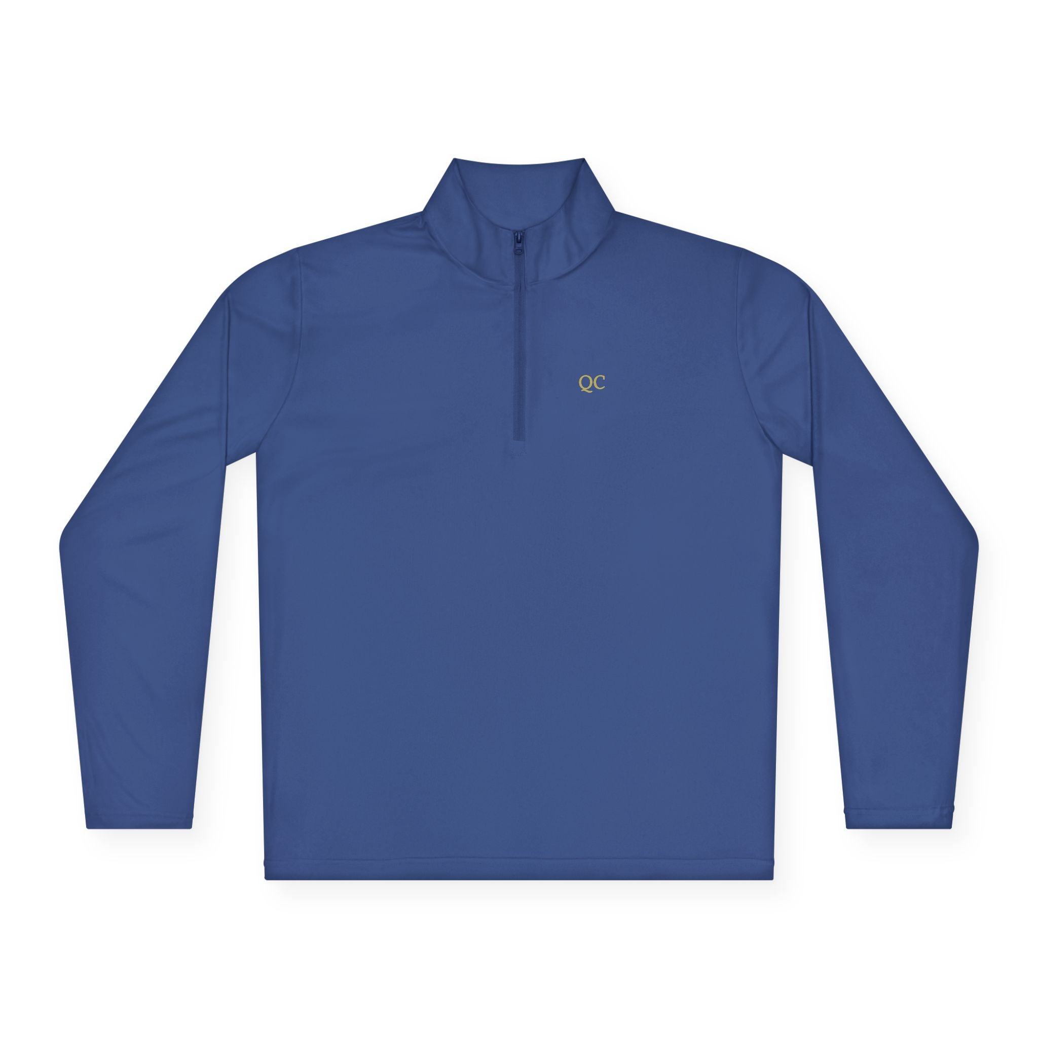 Quarter-Zip Pullover — Minimal "QC" Embroidered Casual Pullover